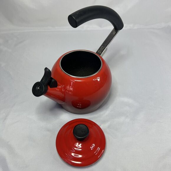 Le Creuset Kitchen Le Creuset Whistling Tea Kettle Red Enamel Tea
